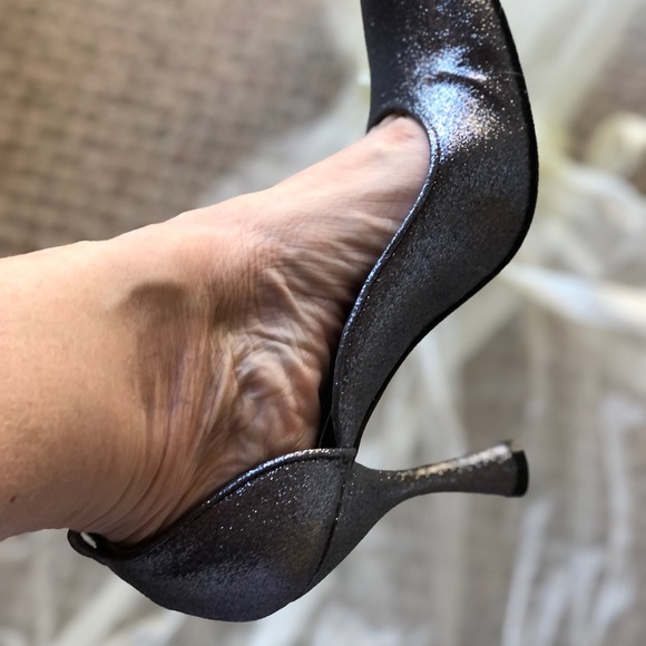 DOLCE & GABBANA Pewter Silver Glitter Heels! Magnificent! NWOT/ Made in Italy. - Picture 6 of 16